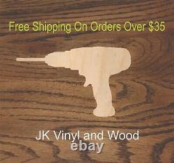 Drill, Tool, Power Tool, Laser Cut Wood, Wood Cutout, Crafting Supply, A324