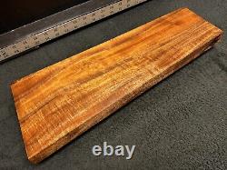 EXHIBITION GRADE Hawaiian Curly Koa Billet Wood 18.5 x (7.5 to 5.5) x 1.125