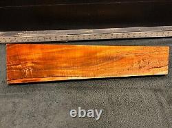 EXHIBITION GRADE Hawaiian Curly Koa Billet Wood 23.5 x (5.75 to 4) x 1.125