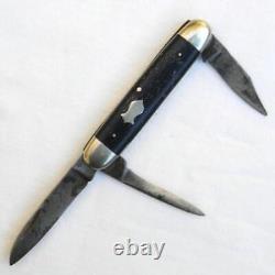 Electric Cut Co Newark, NJ 1890-1910 3-blade Jack knife, ebony wood handle, RARE