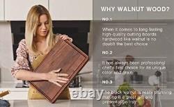 Elegant 18x12 Baby Walnut Wood Cutting Board Reversible & Juice Groove