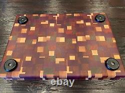 End grain custom wood cutting board exotic and native wood 14.25W x 10L x 2T
