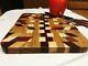 End Grain Wood Cutting Board Made From Maple, Red Heart, Purple Heart And Walnut
