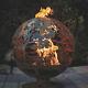 Esschert Design Wildlife Laser Cut Steel Wood Fire Pit Globe Rustic Extra Large