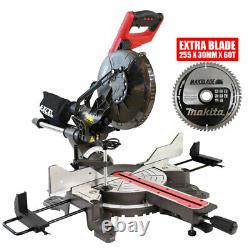 Excel Mitre Saw 10 Compound Sliding 2000W Double Bevel Cut Laser with 60T Blade