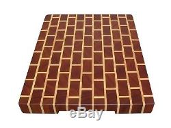 Exotic Wood, Brick, Thick Cutting Board End Grain with Feet, Butcher Block, Gift
