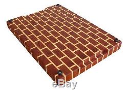 Exotic Wood, Brick, Thick Cutting Board End Grain with Feet, Butcher Block, Gift