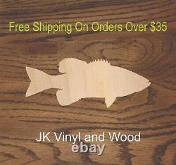 Fish, Bass, Pearch, Laser Cut Wood, Wood Cutout, Crafting Supply, A329