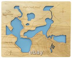 Fish Creek Pond, New York Laser Cut Wood Map Wall Art Made to Order