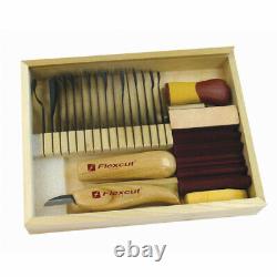 Flexcut FLEXSK108 21 Piece SK108 Deluxe Starter Wood Carving Knife Tool Set