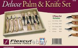 Flexcut Wood Carving New Deluxe Palm and Knife Set KN700