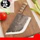 Forged Steel Blade Cleaver Knife Chef Chop Bone Cut Meat Pork Fish Brown Wood Xl