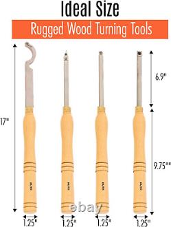 Full Size Professional Carbide Wood Turning Tools for Lathe Woodworking, 9 Pc. S