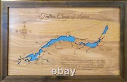 Fulton Chain of Lakes, New York Laser Cut Wood Map Wall Art Made to Order