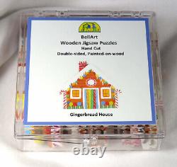 Gingerbread House Wooden Jigsaw Puzzle-Hand Cut, Double-Sided, Painted-on-wood