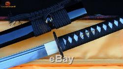 HANDMADE JAPANESE SAMURAI SWORD KATANA FOLDED STEEL BLADE SHARP CAN CUT Tatami