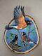 Hand Painted Robin Wood Cut-out On Live Edge Basswood By Phyllis