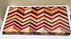 Hand Crafted Edge Grain Chevron-patterned Exotic Wood Charcuterie/cutting Board