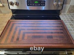 Handcrafted Cherry and Walnut End Grain Cutting Board 15 x 28.5 x 1.5 3D