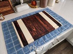 Handcrafted Face Grain KINGWOOD/HOLLY Cutting Board 13/16x11-1/4x16-1/4