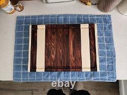 Handcrafted Face Grain KINGWOOD/HOLLY Cutting Board 13/16x11-1/4x16-1/4