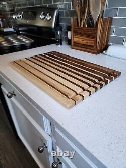 Handcrafted Face Grain WALNUT/CURLY MAPLE Cutting Board