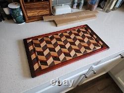 Handcrafted Face Grain WENGE/REDHEART/CHERRY Cutting Board