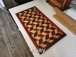 Handcrafted Face Grain WENGE/REDHEART/CHERRY Cutting Board