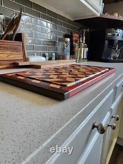 Handcrafted Face Grain WENGE/REDHEART/CHERRY Cutting Board