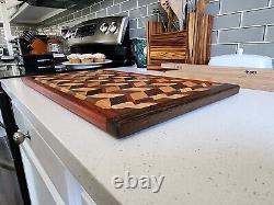 Handcrafted Face Grain WENGE/REDHEART/CHERRY Cutting Board