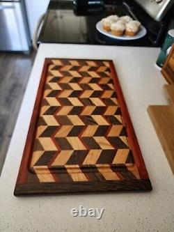 Handcrafted Face Grain WENGE/REDHEART/CHERRY Cutting Board