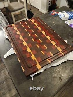 Handcrafted WALNUT/ PADAUK/MAKORE/MAPLE End Grain Cutting Board