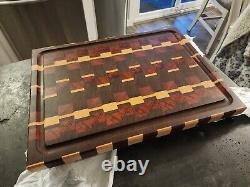 Handcrafted WALNUT/ PADAUK/MAKORE/MAPLE End Grain Cutting Board