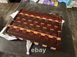 Handcrafted WALNUT/ PADAUK/MAKORE/MAPLE End Grain Cutting Board