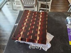 Handcrafted WALNUT/ PADAUK/MAKORE/MAPLE End Grain Cutting Board