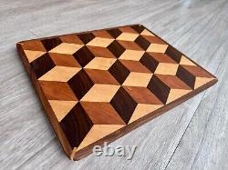 Handmade 3D End Grain Cutting Board With Feet