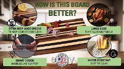 Handmade 7 Pc Exotic Wood Striped Cutting Board Chopping Block Set Wedding Gift