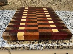 Handmade Exotic Wood End Grain Hand Crafted Cutting Board