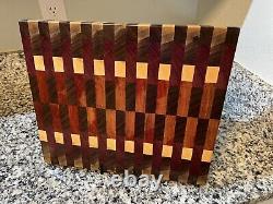 Handmade Exotic Wood End Grain Hand Crafted Cutting Board