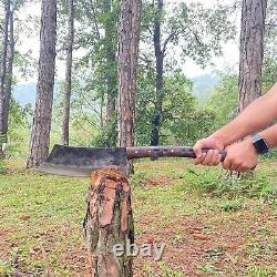 Handmade Long Spring Steel Wood Cutting, Chopping Viking Axe, Overall 30