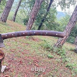 Handmade Long Spring Steel Wood Cutting, Chopping Viking Axe, Overall 30