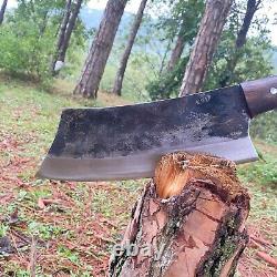 Handmade Long Spring Steel Wood Cutting, Chopping Viking Axe, Overall 30