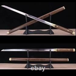 Handmade Ninja Sword T1095 steel Japanese Shirasaya samurai Katana cut bamboo