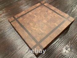 Handmade end grain wood cutting board exotic and native woods 10.5W x 9.5L