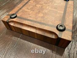 Handmade end grain wood cutting board exotic and native woods 10.5W x 9.5L