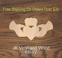 Hands Holding Heart Wood Cutout, Laser Cut Wood, Craft Wood, Crafting A253