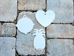 Heart Ornaments Blank -White Finished-DIY for Bulk Craft Projects 1000 Piece