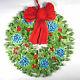 Holiday Wreath Wooden Jigsaw Puzzle-hand Cut Double-sided, Stained, Painted