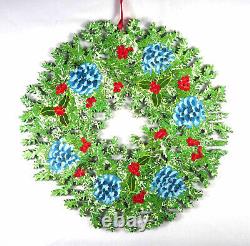 Holiday Wreath Wooden Jigsaw Puzzle-Hand Cut Double-Sided, Stained, Painted