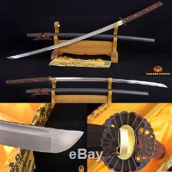Japanese Samurai Sword Katana HAND FORGED DAMASCUS Steel Sharp Can Cut Bamboo